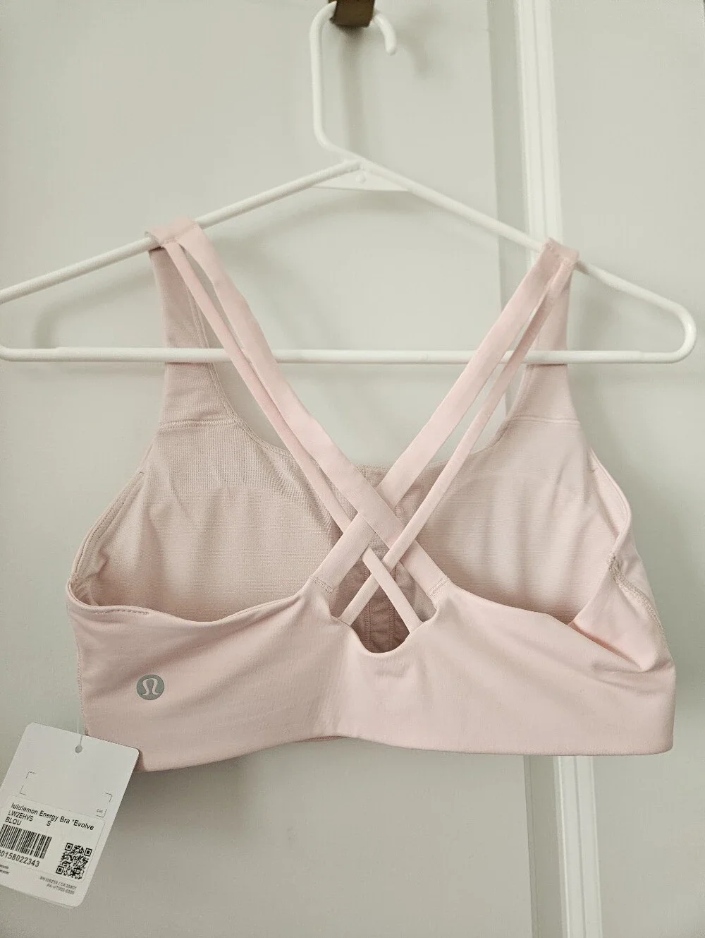 NWT Lululemon Sz Small Energy Bra Medium Support, B-D Cups Evolve Blush Quartz